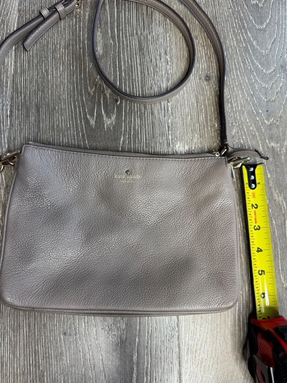 kate spade Pebbled Leather Crossbody - Taupe Gray